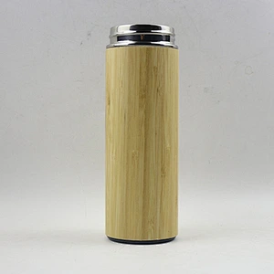 Factory Wholesale 350ml Stainless Steel Vacuum Insulated Bamboo Water Bottle