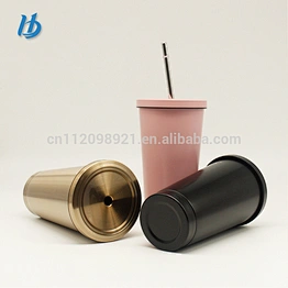 Personalized tumbler cup with lid and straw,colorful straw mug wholesale