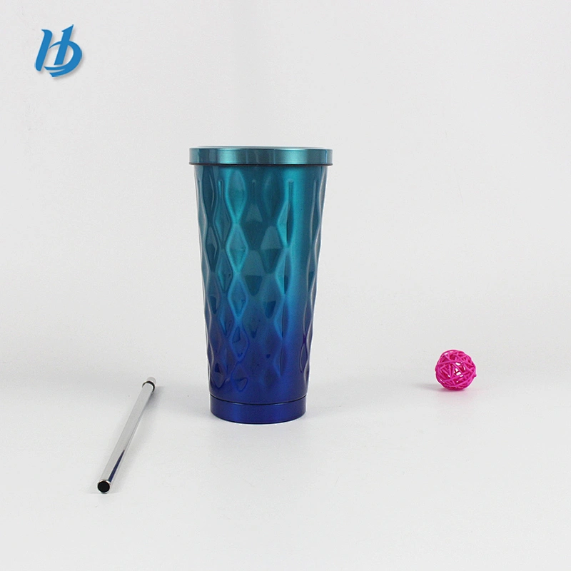 Amazon most popular travel coffee mug drinking tumbler with straw stainless steel double wall vacuum mug straw mug