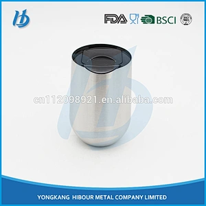 Stemless Stainless Steel Wine Glasses with Lid - 16 Oz Outdoor Shatterproof Camping Tumbler Glass Metal Cups - Double Wall