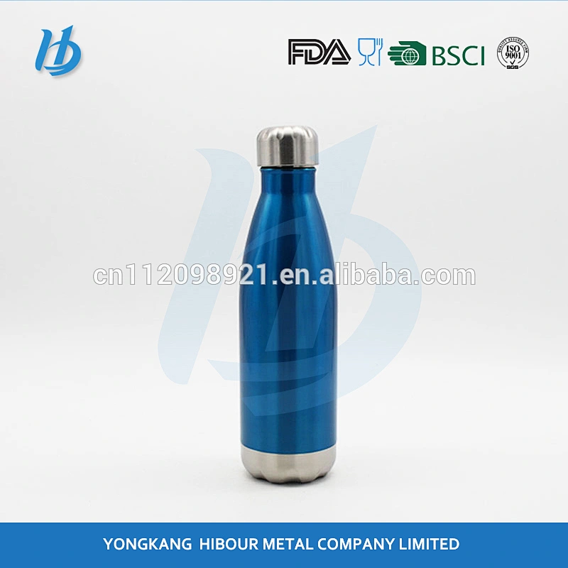 2017 fashionable high quality drinking water bottle stainless steel double wall cola vacuum bottle with brush