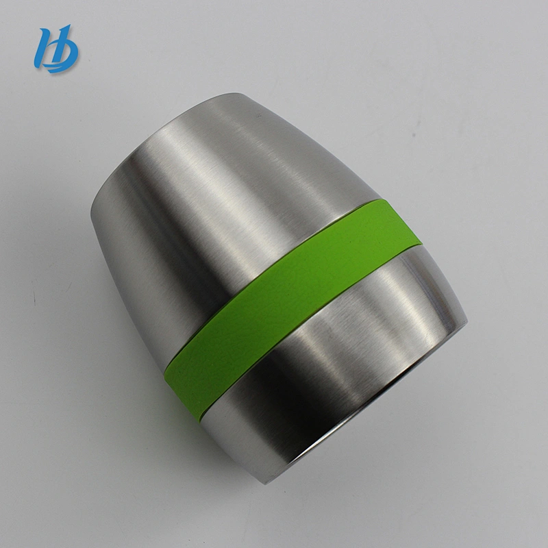 Wholesale stainless steel wine tumbler double wall wine glass with silicone ring 10 oz tumbler lowball