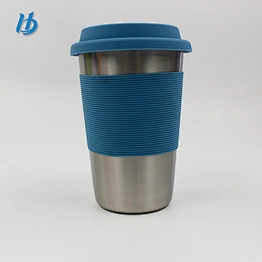 Hot sale single wall coffee mug,480ml beer mug cup colorful silicone lid without handle