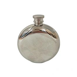 5oz Round Shape Stainless Steel Hip Flask Pocket Bottle for Alcohol Liquor with glass metal hip flask
