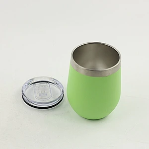 12 oz stainless steel insulated tumbler short wine glass with straw powder coated stainless steel tumbler