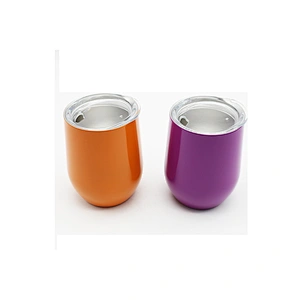 12oz Vacuum Stainless Steel Spray Painted Egg Shaped Wine Tumbler