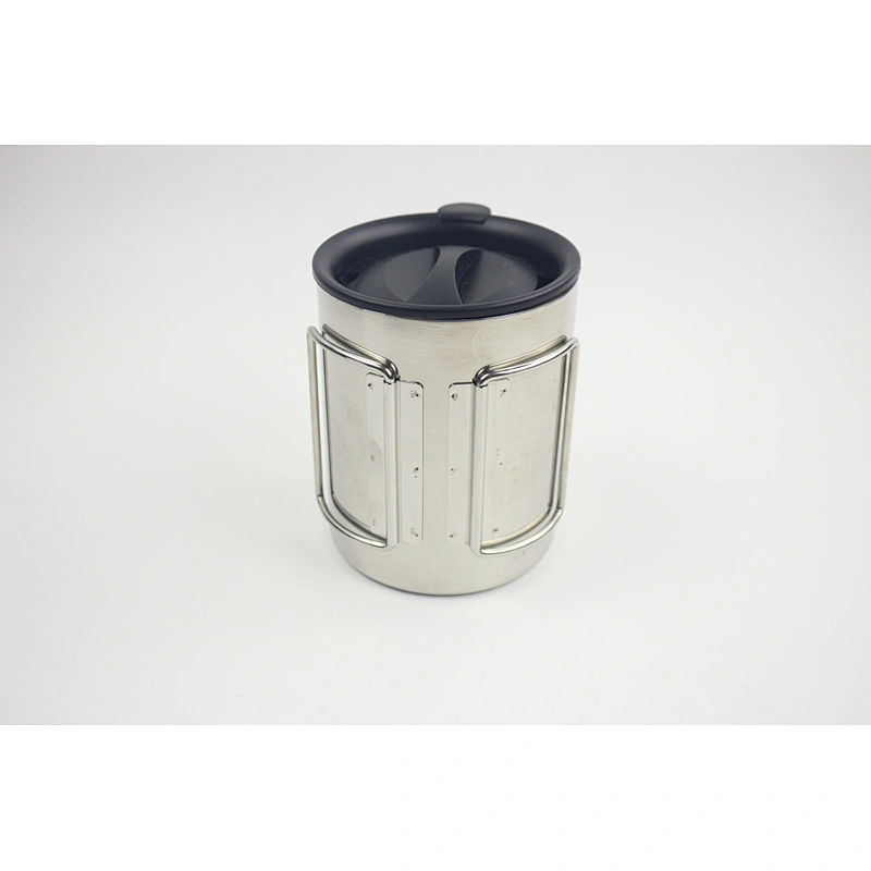 12oz Wholesale Stainless Steel Double Walled Coffee Mug with Flexible Handle