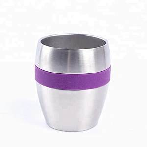 10oz double wall stainless steel stemless wine glass vacuum coffee cup with lid sleeve