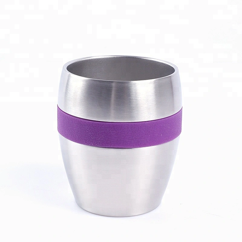 10oz double wall stainless steel stemless wine glass vacuum coffee cup with lid sleeve