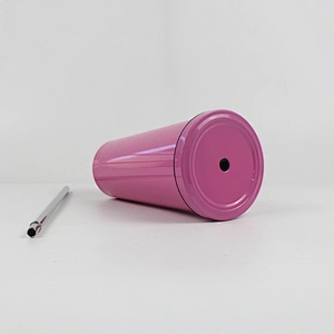 stainless steel coffee mug with straw stainless steel straw cup 500ml custom logo
