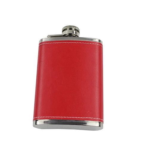 Custom Single Wall Stainless Steel Metal Liquor Leather Hip Flask