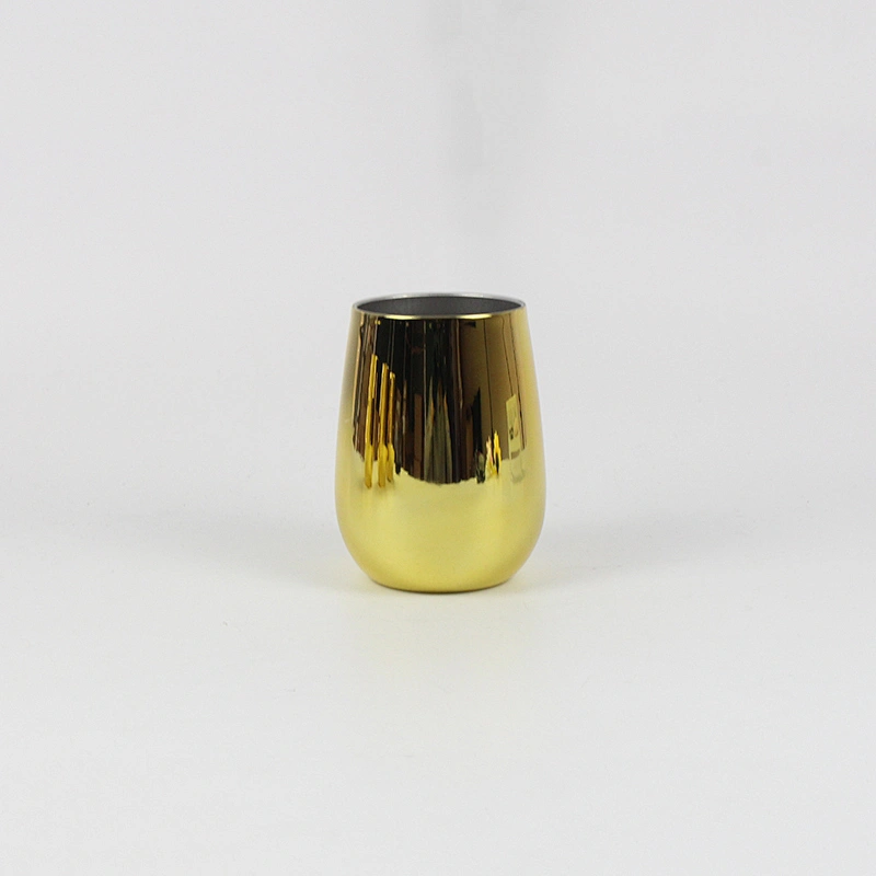 Attractive stainless steel wine glass,insulated single wall wine glass tumbler without handle