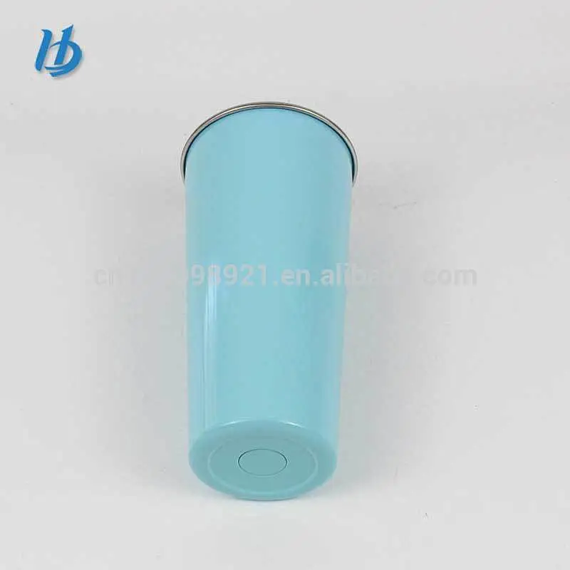 500ml custom stainless steel large diameter rolled edge coffee cup double vacuum metal beer glass
