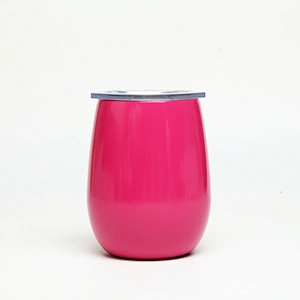 2019 new product double wall stainless steel stemless wine glass, metal shot glasses 9 ounce