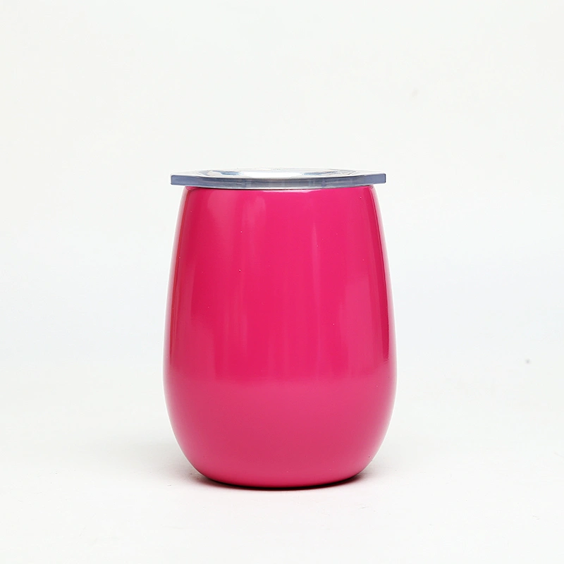 2019 new product double wall stainless steel stemless wine glass, metal shot glasses 9 ounce