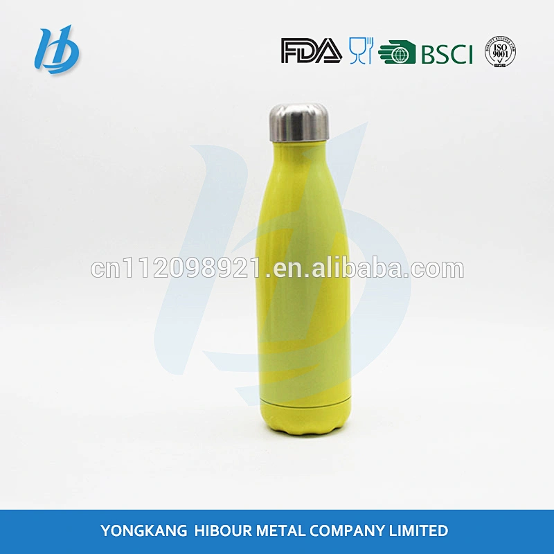 2017 fashionable high quality drinking water bottle stainless steel double wall cola vacuum bottle with brush