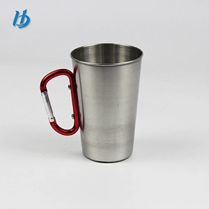 Personalized stainless steel mug,450ml camping mug with handle wholesale