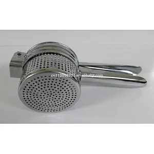 HIBOUR Antique Vintage Metal Hand Press Strainer FRUIT Masher