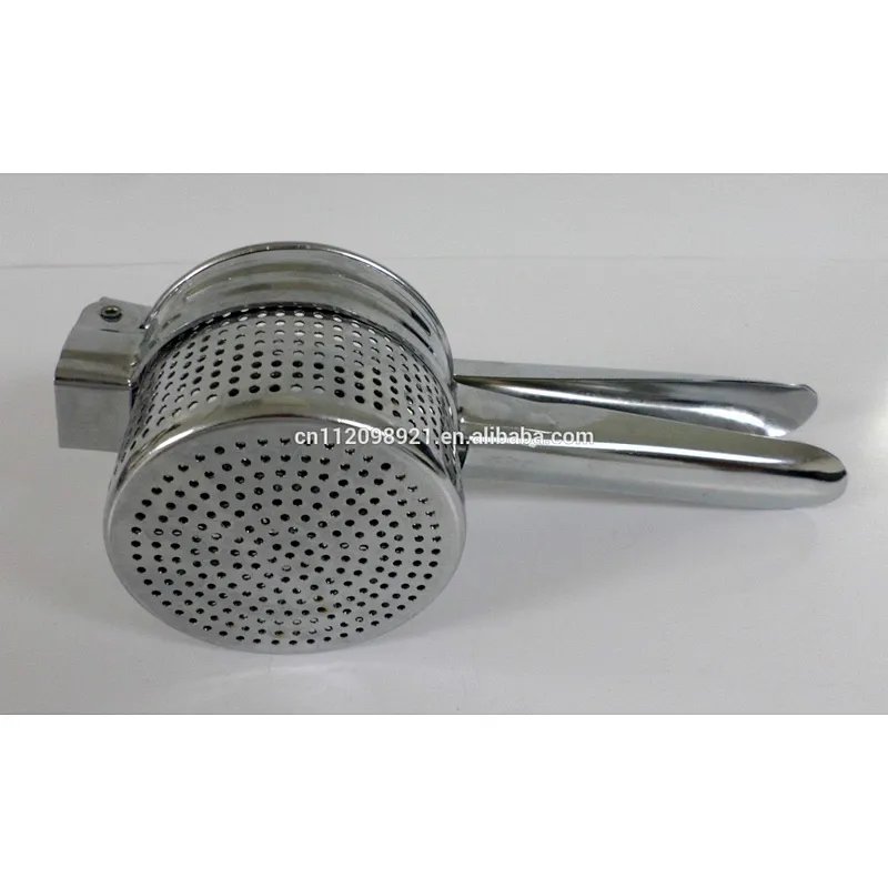 HIBOUR Antique Vintage Metal Hand Press Strainer FRUIT Masher