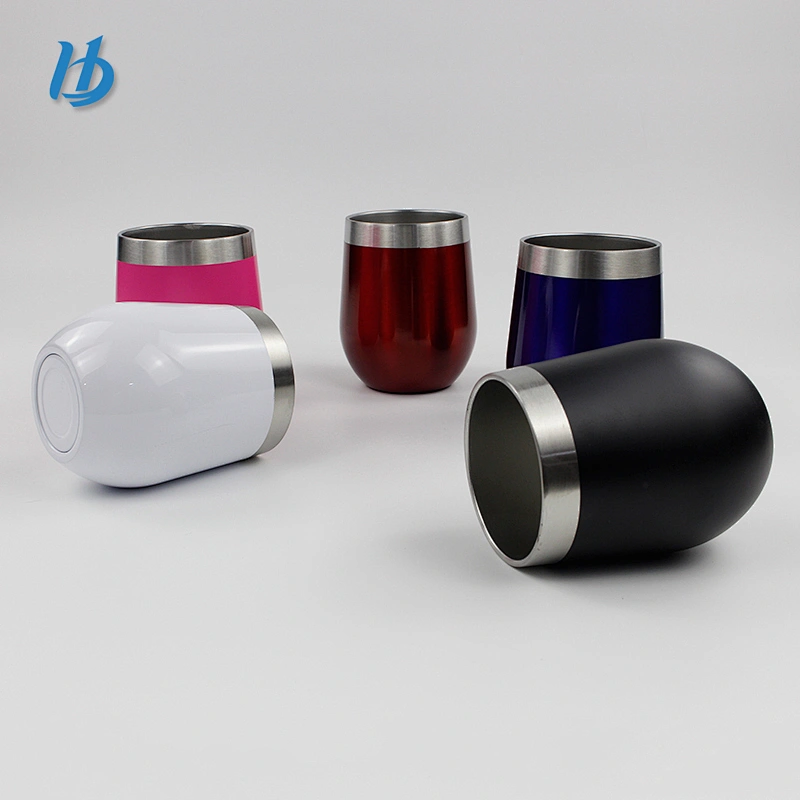 Factory price 12oz stainless steel wine tumbler powder coating with lid