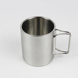 Mirror Polish Stainless Steel Double Wall Coffee Cup With Handle 304 Stainless Steel Beer Mugs