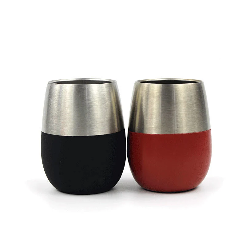 Stemless Wine Glasses 2 Set 18/8 Steel Stainless 18 oz Bar Patio Pool Boat stainless steel stemless wine glasses