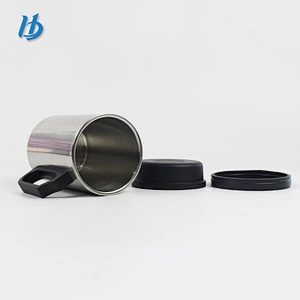 Travel mug stainless steel mug double wall silver color customized logo