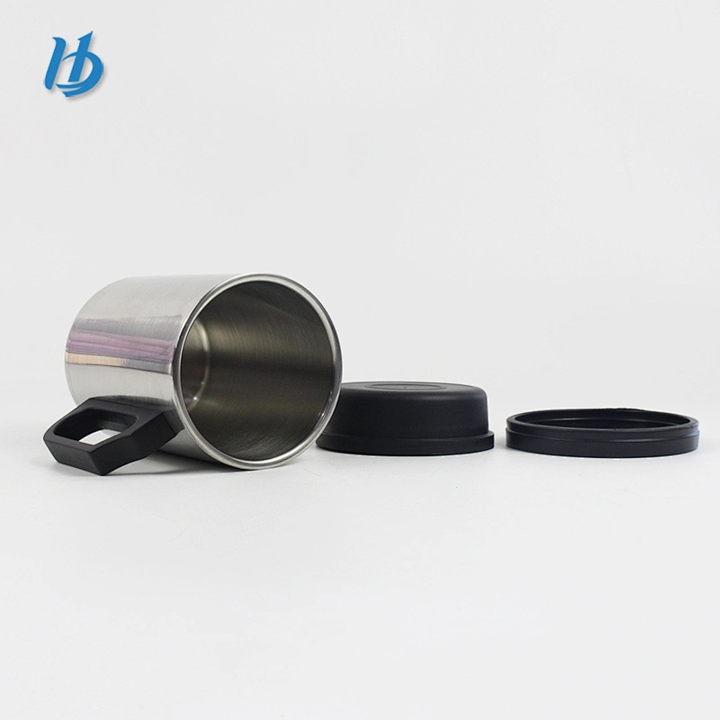 Travel mug stainless steel mug double wall silver color customized logo