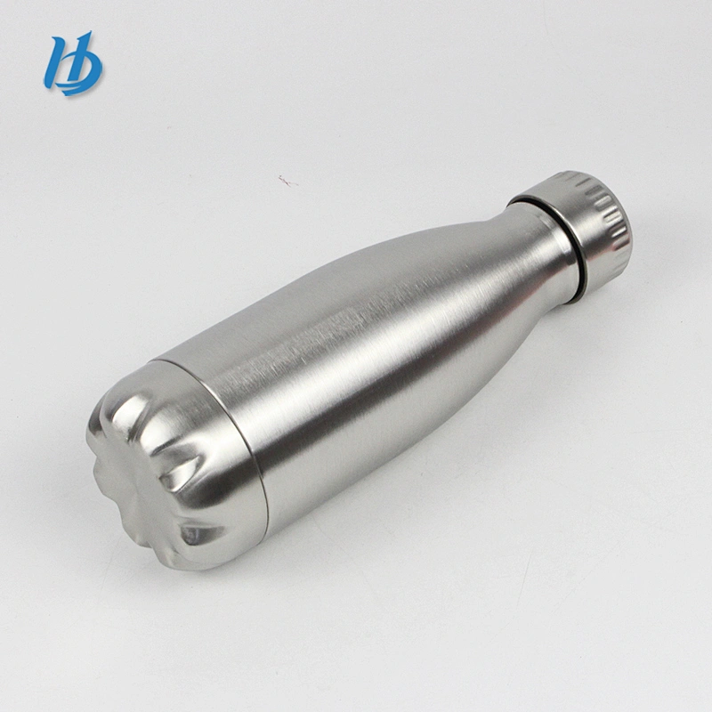Sport water bottle, 12oz double wall and vacuum silver color cola water bottle