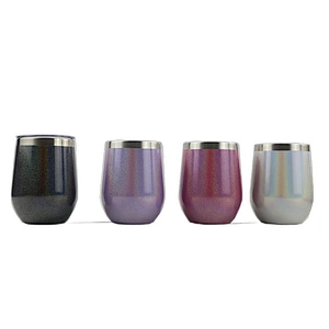 wholesale hot selling wine glass charms markers stainless steel stemless wine glass