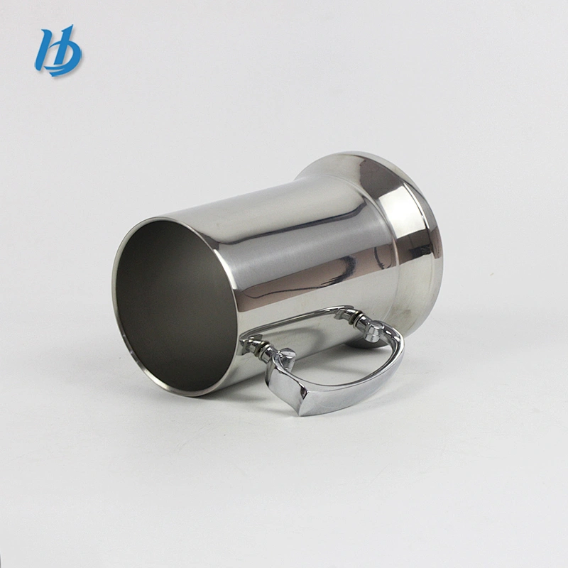Elegant mug tall beer mug silver color ,travel mug with handle