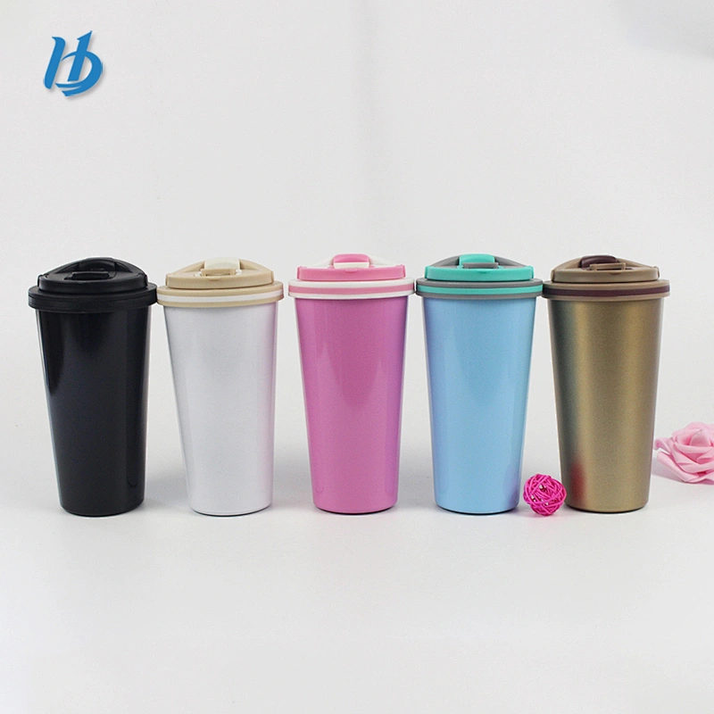 500ml double wall stainless steel insulated coffee mug with handle vacuum travel cups