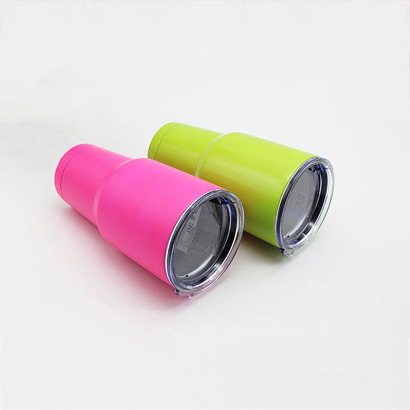 Personalized ceramic double wall vacuum Insulated Spray Painting 30oz Stainless Steel Wine Tumbler With Lid