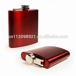 6oz Spray paint stainless steel silk screen hip flask with custom logo