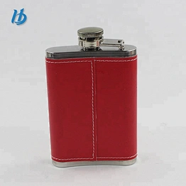 New Kylie 6oz stainless steel hip flask,leather hip flask for men