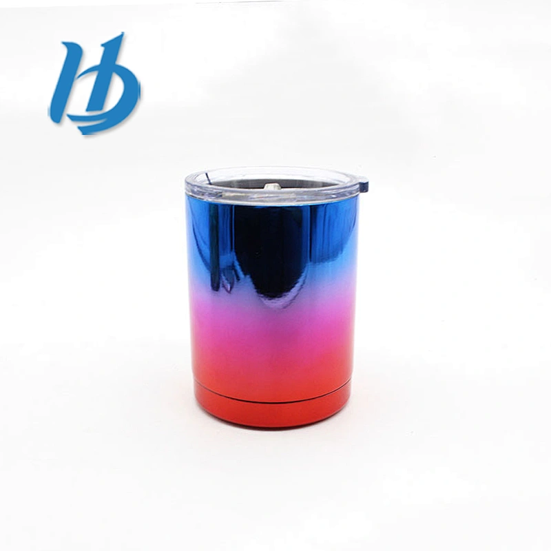 Best quality 304 stainless steel insulated 10 oz electroplated color tumbler with lids