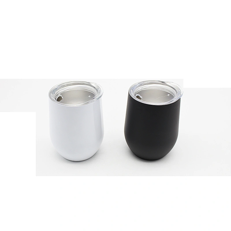 12oz Vacuum Stainless Steel Spray Painted Egg Shaped Wine Tumbler