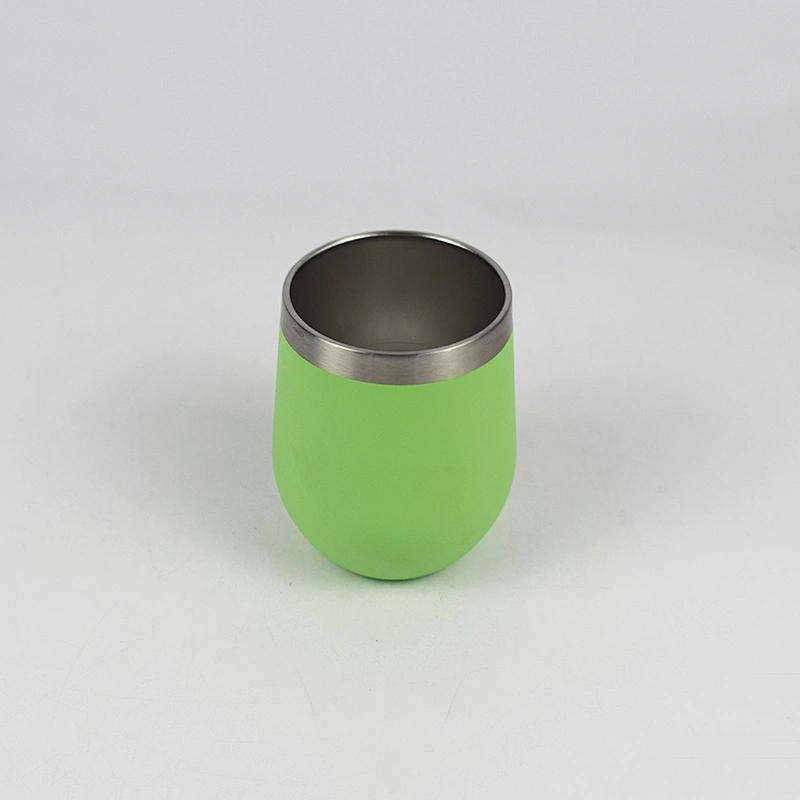 Fashionable customized stainless steel stemless wine tumbler 12oz reusable mug glass  short wine glass