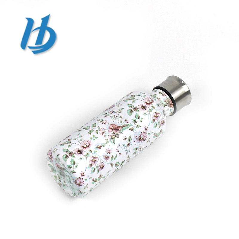 Hibour Low Price stainless steel vacuum insulated drinking bottle with pattern