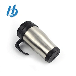 New Product stainless steel auto mug with lid and plastic handle