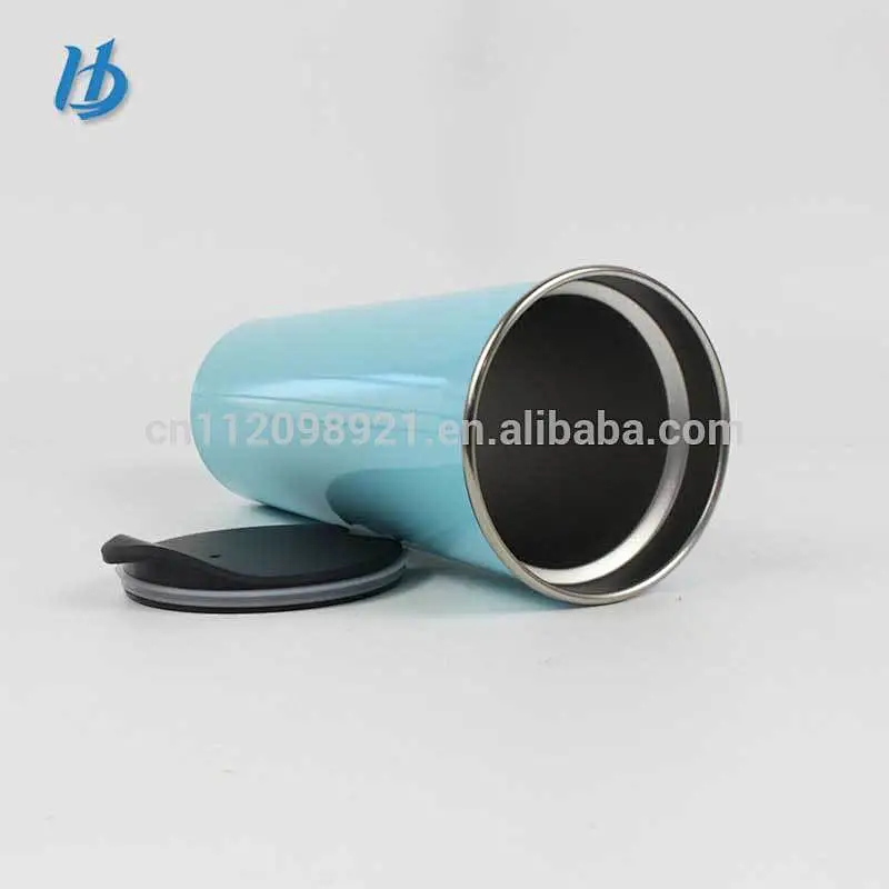 500ml custom stainless steel large diameter rolled edge coffee cup double vacuum metal beer glass