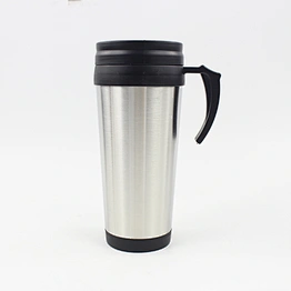 Hot sale inner plastic outer stainless steel auto mug 450ml coffee mug