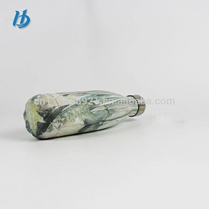 Attractive stainless steel hot water bottle,500ml double wall cola shaped water bottle