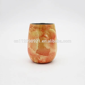 fashionable wooden painting 9oz drinking tumbler stainless steel vacuum tumbler coffee mug double wall wine glasses