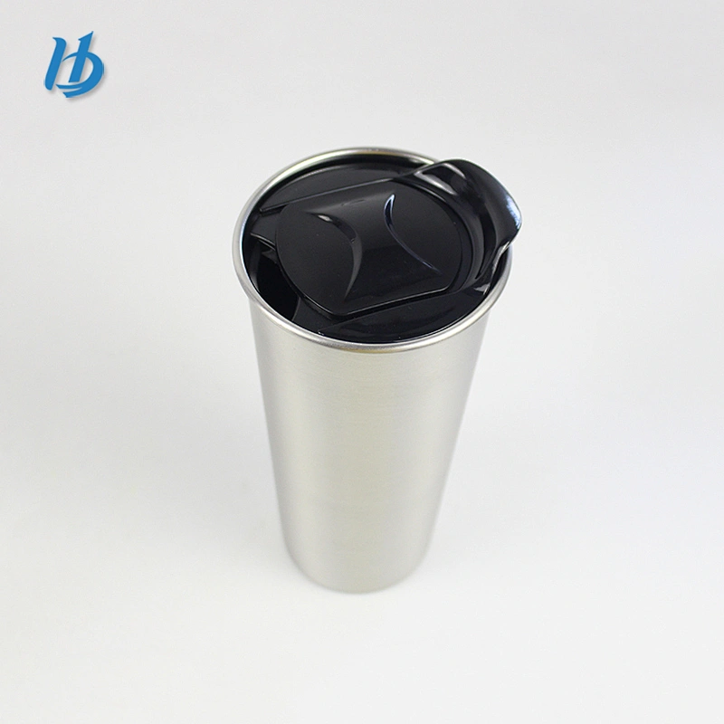 Silver color stainless steel mug 500ml coffee mug with slide lid