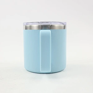 Hibour 14 oz vacuum Insulated stainless steel travel mug double wall coffee mug with plastic handle