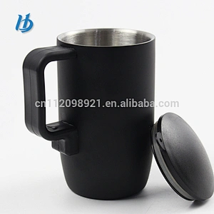 2018 fashion design double wall cup,stainless steel double wall cup with lid and handle