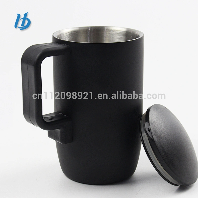 2018 fashion design double wall cup,stainless steel double wall cup with lid and handle