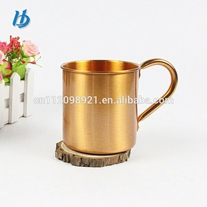 420ml single wall pure copper coffee mug with handle  wine glass brass cup