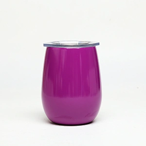 2019 new product double wall stainless steel stemless wine glass, metal shot glasses 9 ounce